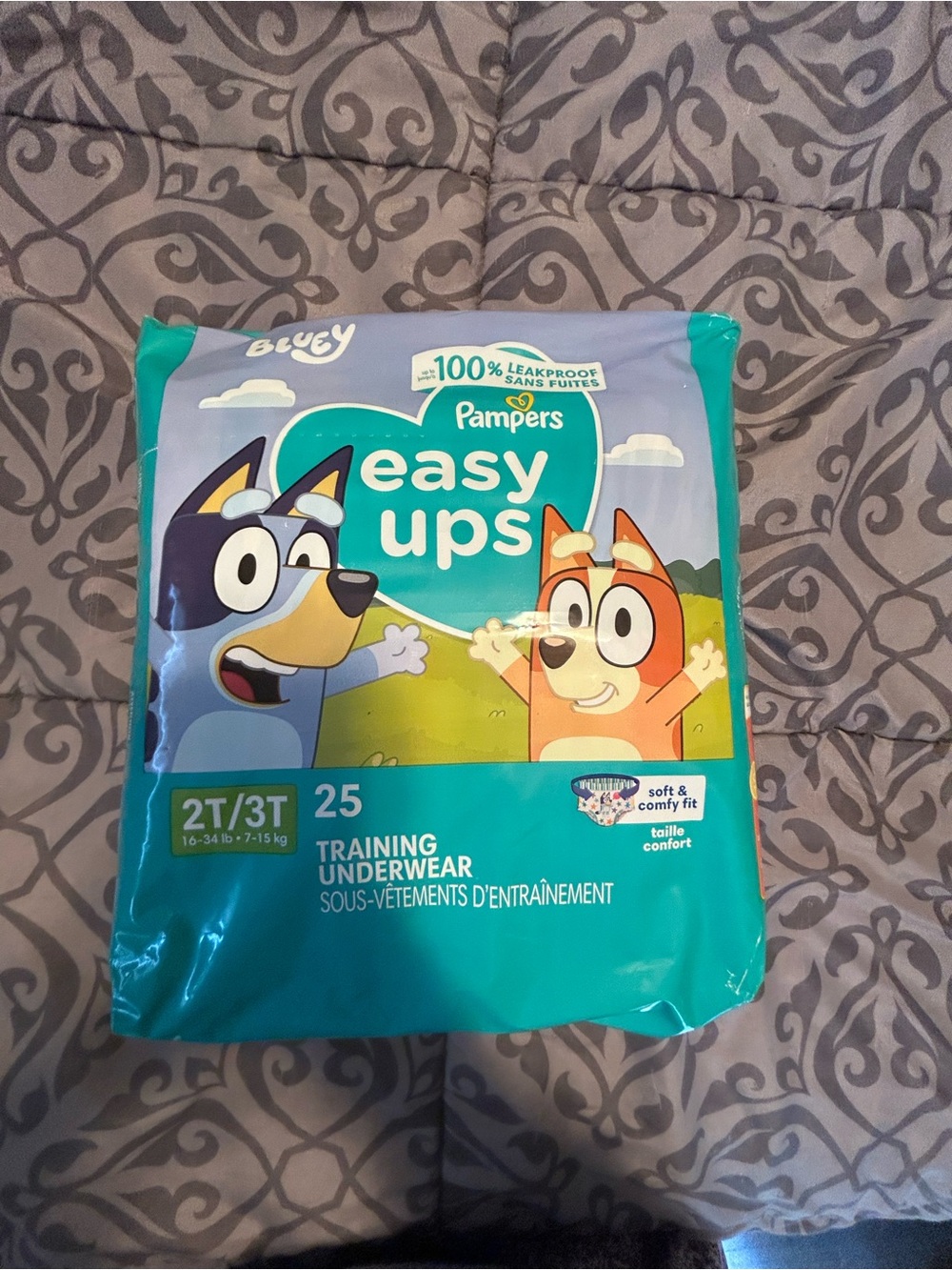 Pampers Easy Ups Training Underwear 2T/3T Teal Pack of 25